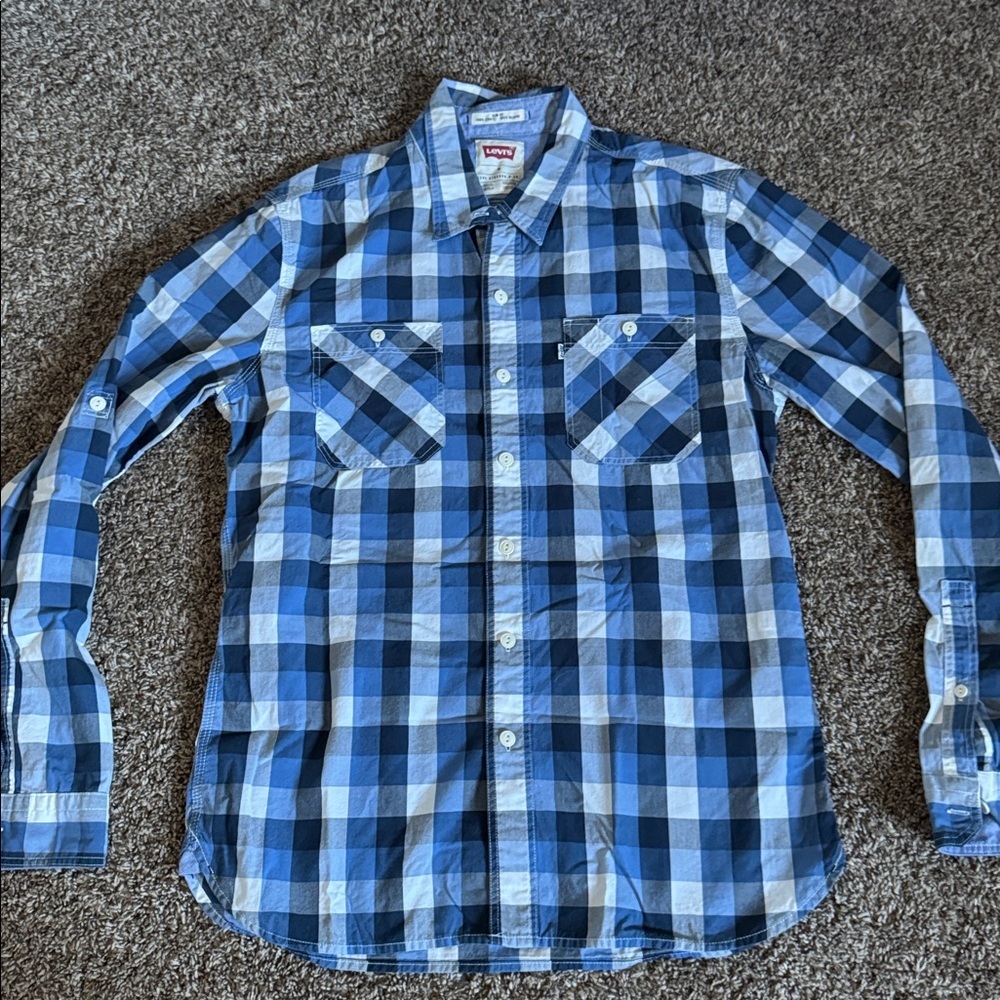 Levis Medium Multi Color Check Western Shirt - Picture 2 of 6